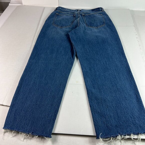 Abercrombie Fitch Jeans Womens 31x28* High Rise Loose Blue Raw Hem Denim Tag 30L - Picture 9 of 16